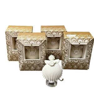 Margaret Furlong Mini Angel Ornaments 1993 Celestial Set 5 Shell Resin Vintage